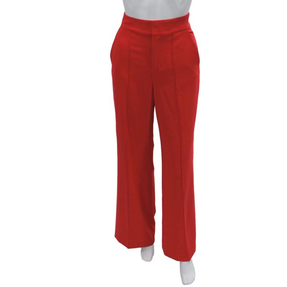 Alice + Olivia Women Red Dress Pants Zip 33in Polyester Stretch Size 2